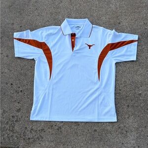 PGA Tour White Polo with Orange Accents